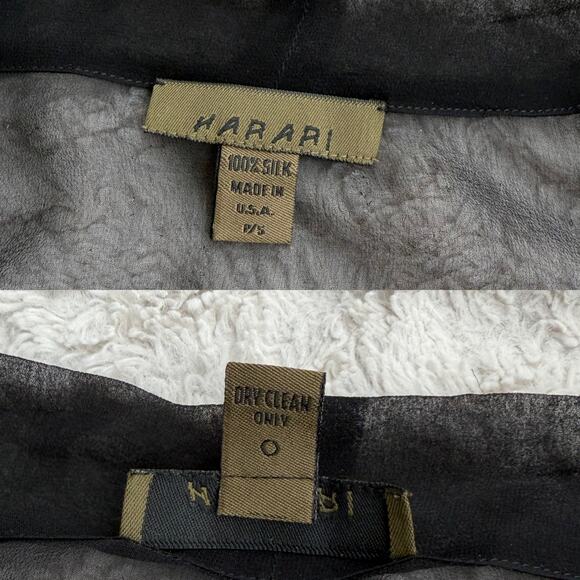 Harari sheer silk kimono jacket cardigan layering oversized black lagenlook L - Picture 4 of 13